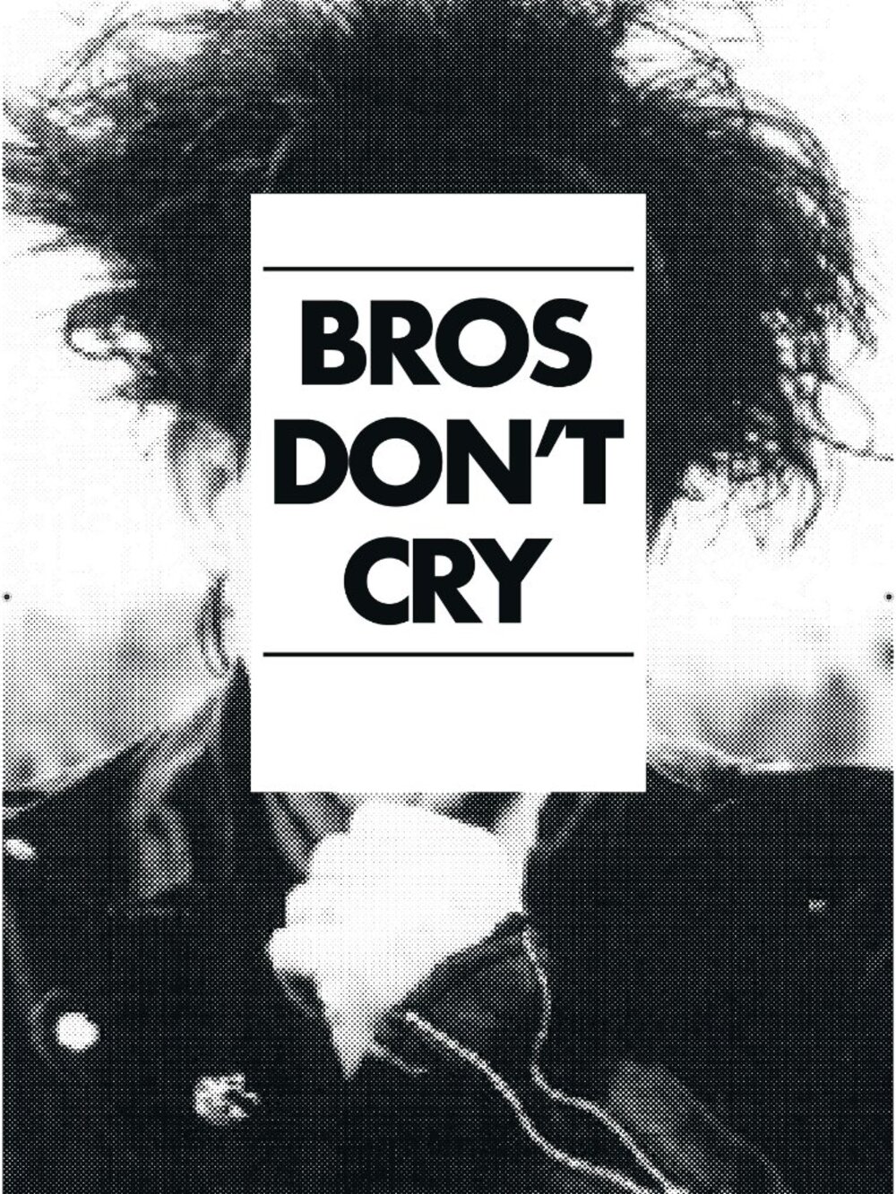 "Bros Don't Cry" Retro Halftone Graphic Art Print Poster - 11x17